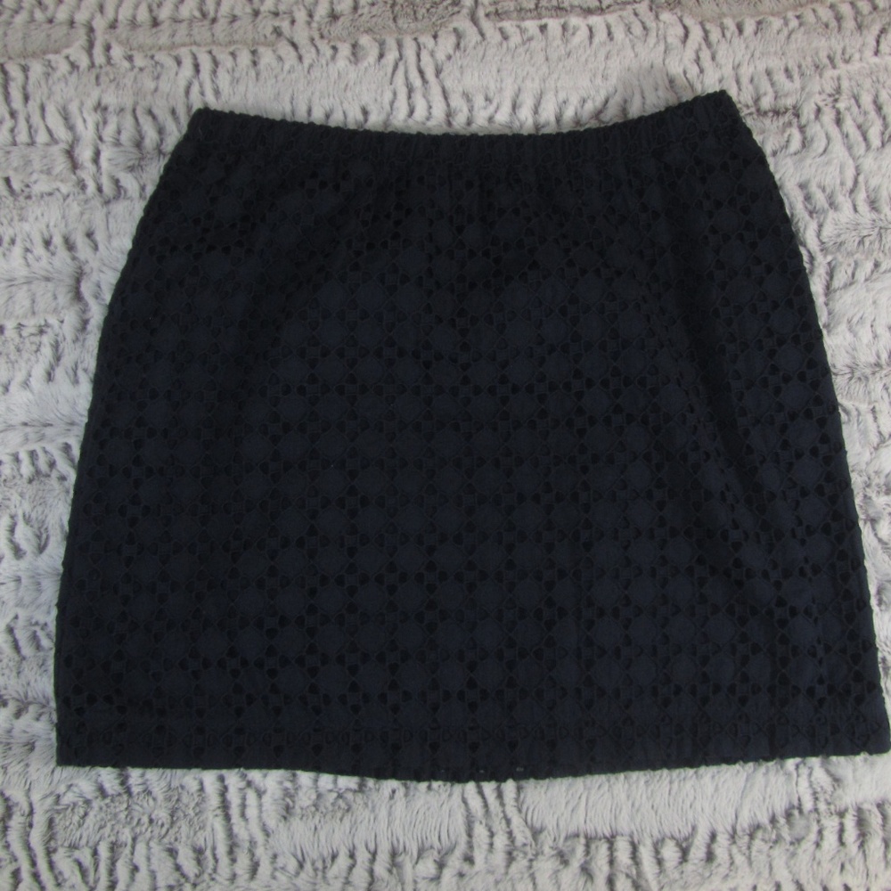 Gap 100% Cotton Eyelet Lace Navy Skirt - Picture 3 of 9